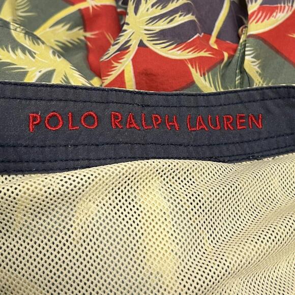 VTG Polo Sport Ralph Lauren Hawaiian Tropical Palm Trees Swim Trunks AOP Size 38 - Picture 7 of 11